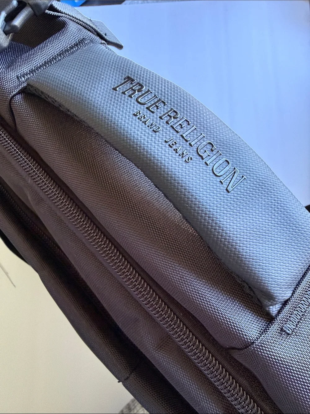 True Religion Black Travel Backpack with Subtle Logo